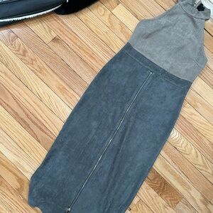Suede midi dress